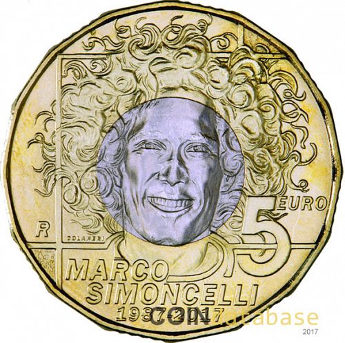 5 € Reverse Image minted in SAN MARINO in 2017 (Bimetallic Series)  - The Coin Database
