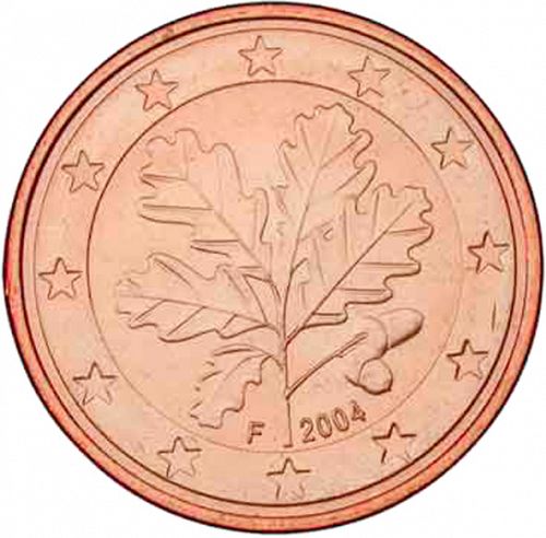 5 cent Obverse Image minted in GERMANY in 2004F (1st Series)  - The Coin Database