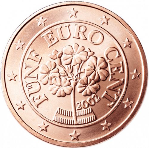 5 cent Obverse Image minted in AUSTRIA in 2002 (1st Series)  - The Coin Database