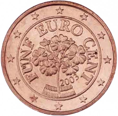5 cent Obverse Image minted in AUSTRIA in 2003 (1st Series)  - The Coin Database
