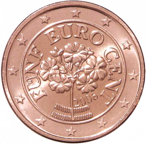 5 cent Obverse Image minted in AUSTRIA in 2006 (1st Series)  - The Coin Database
