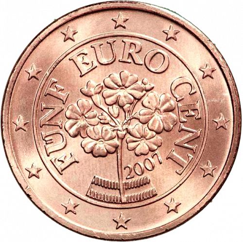 5 cent Obverse Image minted in AUSTRIA in 2007 (1st Series)  - The Coin Database