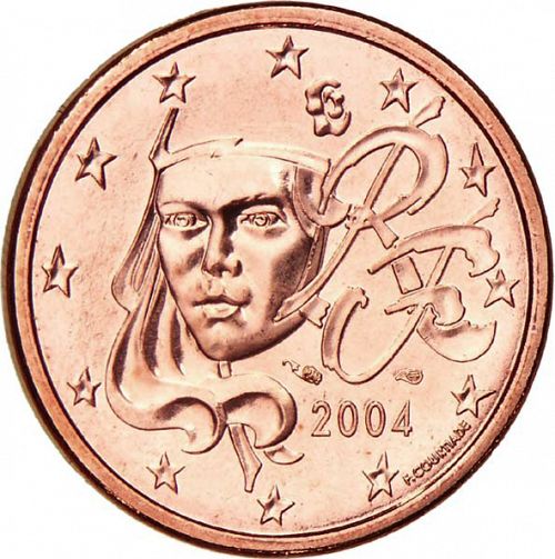 5 cent Obverse Image minted in FRANCE in 2004 (1st Series)  - The Coin Database