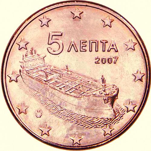 5 cent Obverse Image minted in GREECE in 2007 (1st Series)  - The Coin Database