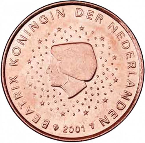 5 cent Obverse Image minted in NETHERLANDS in 2001 (BEATRIX)  - The Coin Database