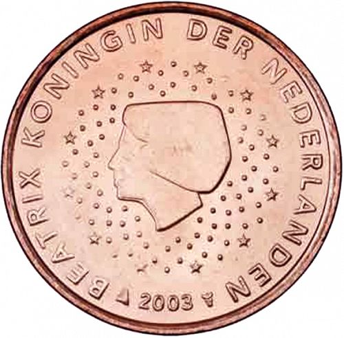5 cent Obverse Image minted in NETHERLANDS in 2003 (BEATRIX)  - The Coin Database