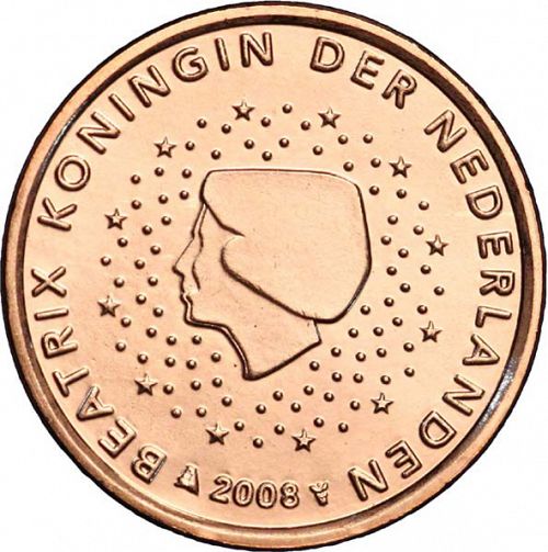 5 cent Obverse Image minted in NETHERLANDS in 2008 (BEATRIX)  - The Coin Database
