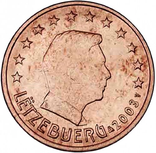 5 cent Obverse Image minted in LUXEMBOURG in 2003 (GRAND DUKE HENRI)  - The Coin Database