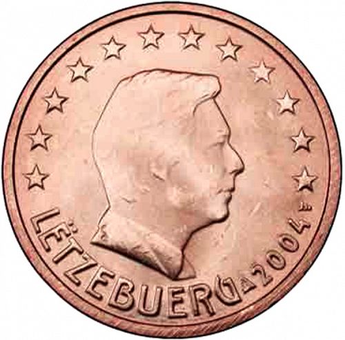 5 cent Obverse Image minted in LUXEMBOURG in 2004 (GRAND DUKE HENRI)  - The Coin Database