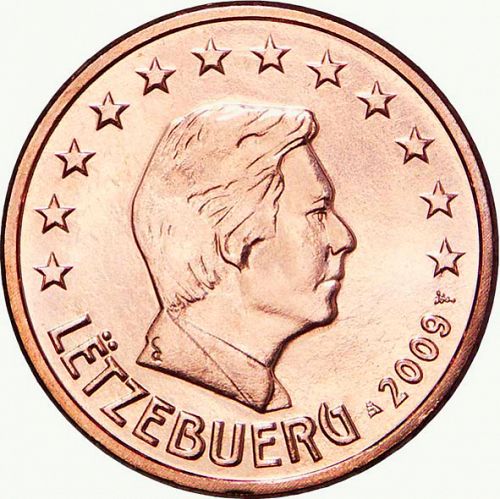 5 cent Obverse Image minted in LUXEMBOURG in 2009 (GRAND DUKE HENRI)  - The Coin Database