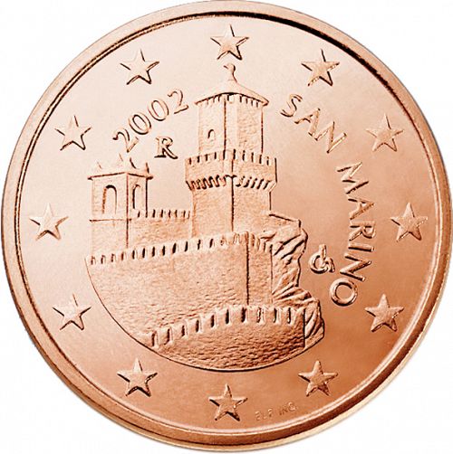 5 cent Obverse Image minted in SAN MARINO in 2002 (1st Series)  - The Coin Database