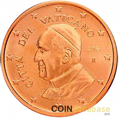 5 cent Obverse Image minted in VATICAN in 2015 (FRANCIS)  - The Coin Database