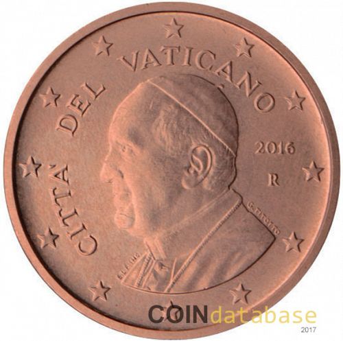 5 cent Obverse Image minted in VATICAN in 2016 (FRANCIS)  - The Coin Database