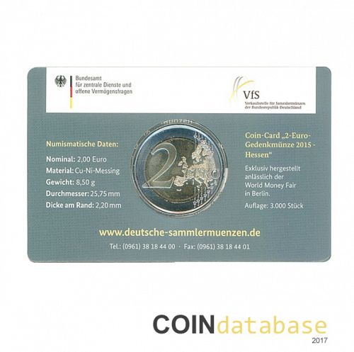 Set Reverse Image minted in GERMANY in 2015A (World Money Fair - 2€ Coincard BU)  - The Coin Database
