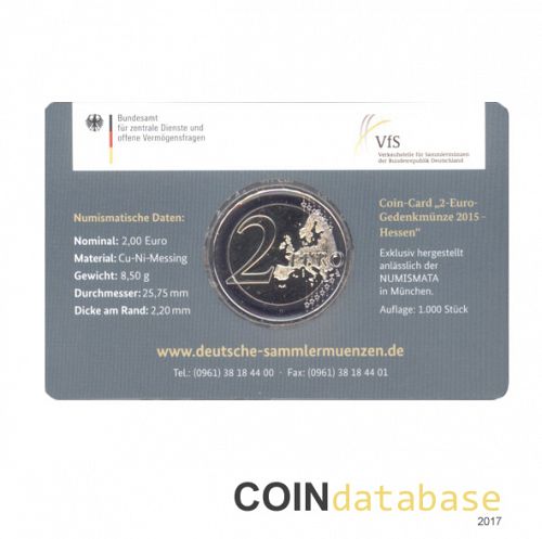 Set Reverse Image minted in GERMANY in 2015D (Numismata - 2€ Coincard BU)  - The Coin Database