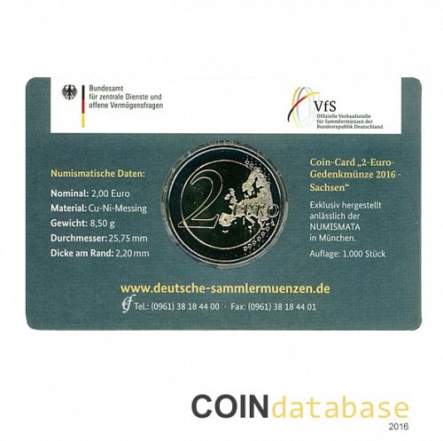 Set Reverse Image minted in GERMANY in 2016D (2€ Coincard BU)  - The Coin Database