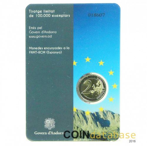 Set Reverse Image minted in ANDORRA in 2014 (2€ Coincard BU)  - The Coin Database