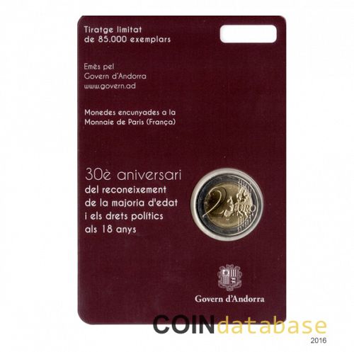 Set Reverse Image minted in ANDORRA in 2015 (2€ Coincard BU)  - The Coin Database