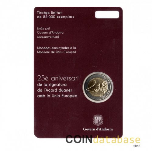 Set Reverse Image minted in ANDORRA in 2015 (2€ Coincard BU)  - The Coin Database