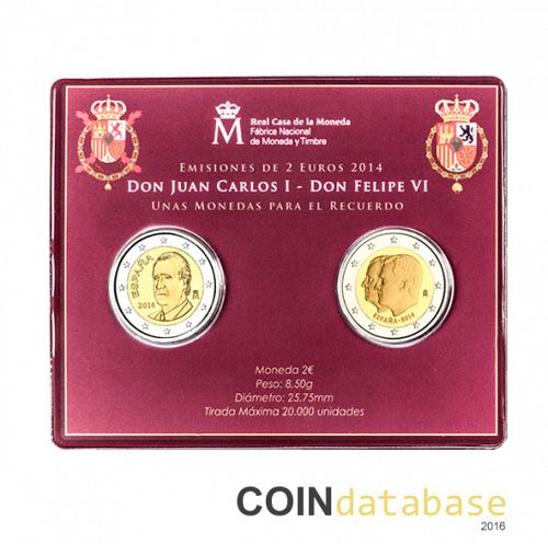 Set Obverse Image minted in SPAIN in 2014 (2€ Coincard BU)  - The Coin Database
