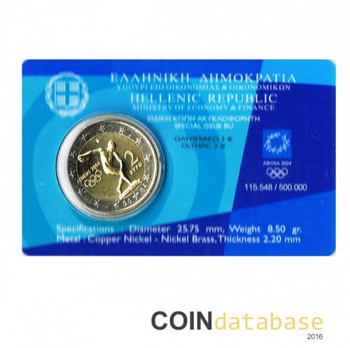 Set Obverse Image minted in GREECE in 2004 (2€ Coincard BU)  - The Coin Database