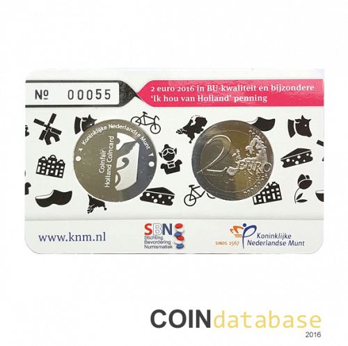 Set Reverse Image minted in NETHERLANDS in 2016 (2€ Coincard Holland Coin Fair BU + Silver Medal)  - The Coin Database