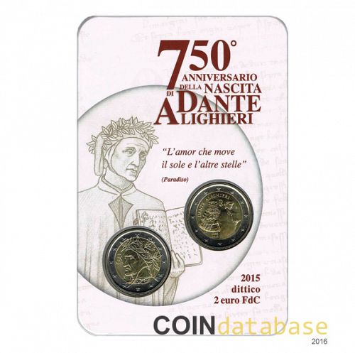 Set Obverse Image minted in ITALY in 2015 (2€ Coincard BU)  - The Coin Database