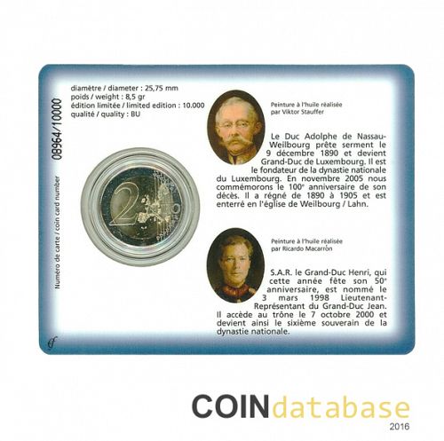 Set Reverse Image minted in LUXEMBOURG in 2005 (2€ Coincard BU)  - The Coin Database
