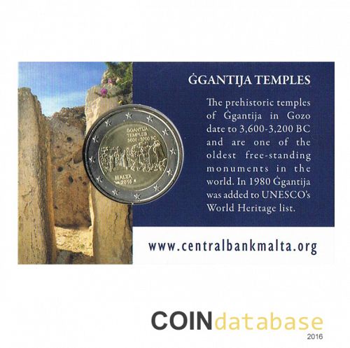 Set Reverse Image minted in MALTA in 2016 (2€ Coincard BU)  - The Coin Database