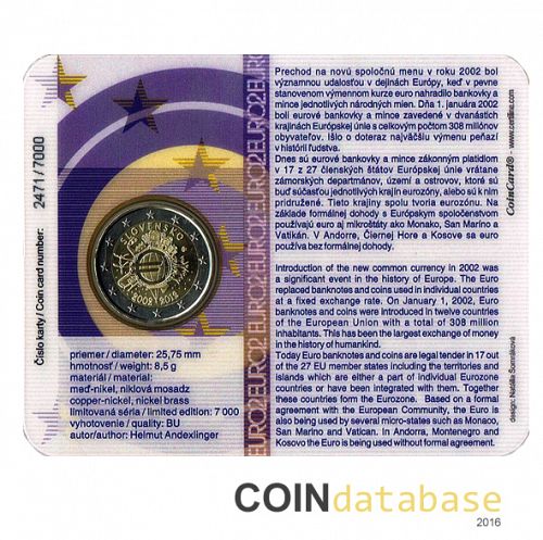 Set Reverse Image minted in SLOVAKIA in 2012 (2€ Coincard BU)  - The Coin Database