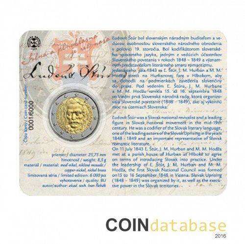 Set Reverse Image minted in SLOVAKIA in 2015 (2€ Coincard BU)  - The Coin Database