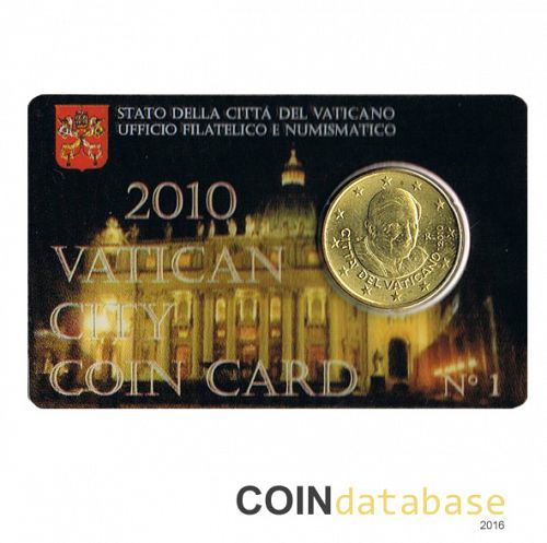 Set Obverse Image minted in VATICAN in 2010 (50ct Coincard)  - The Coin Database