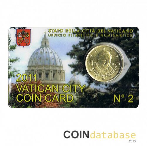 Set Obverse Image minted in VATICAN in 2011 (50ct Coincard)  - The Coin Database
