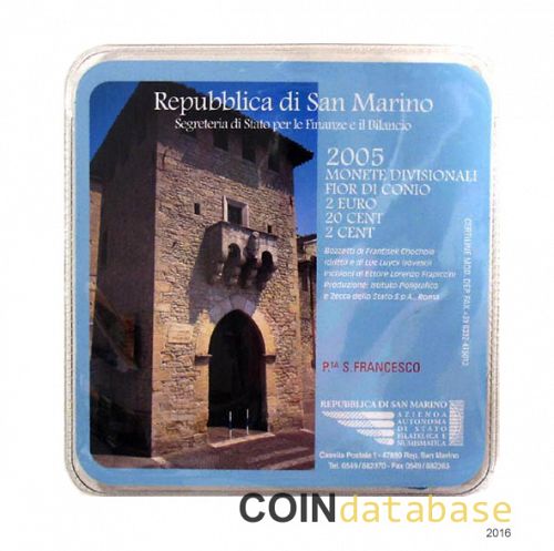Set Reverse Image minted in SAN MARINO in 2005 (Annual 