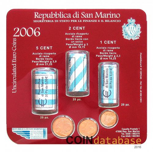 Set Reverse Image minted in SAN MARINO in 2006 (Annual 