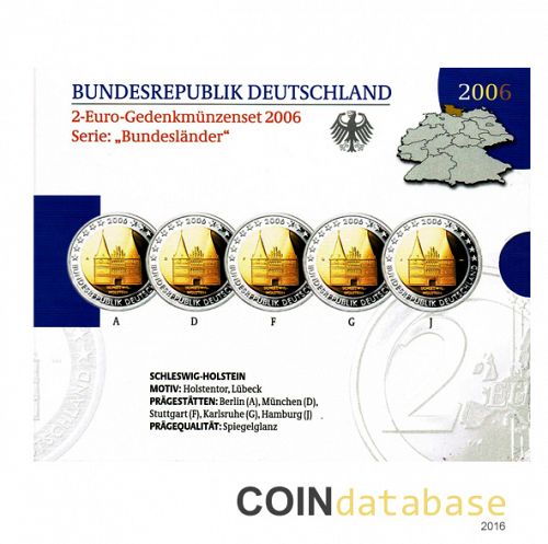 Set Obverse Image minted in GERMANY in 2006 (Annual 2€ Commemorative Mint Sets PROOF)  - The Coin Database