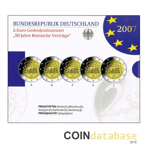 Set Obverse Image minted in GERMANY in 2007 (Annual 2€ Commemorative Mint Sets PROOF)  - The Coin Database
