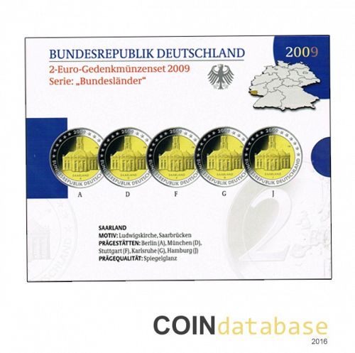 Set Obverse Image minted in GERMANY in 2009 (Annual 2€ Commemorative Mint Sets PROOF)  - The Coin Database