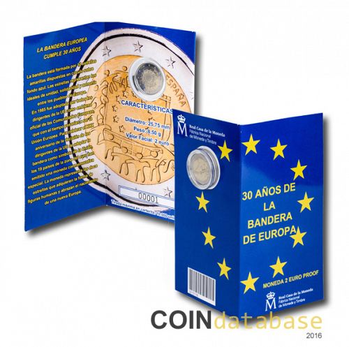 Set Obverse Image minted in SPAIN in 2015 (2€ Commemorative PROOF)  - The Coin Database