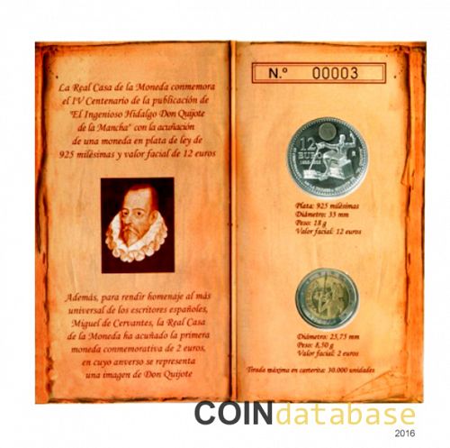 Set Reverse Image minted in SPAIN in 2005 (2€ Commemorative BU + 12€ (Silver))  - The Coin Database