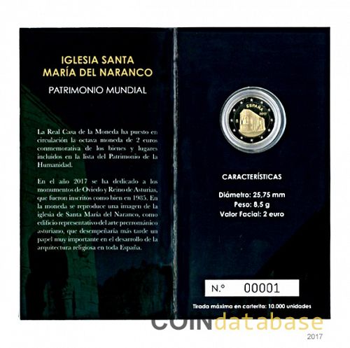 Set Reverse Image minted in SPAIN in 2017 (2€ Commemorative PROOF)  - The Coin Database