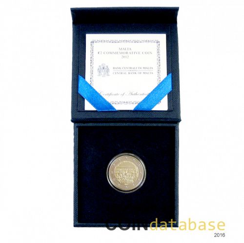 Set Obverse Image minted in MALTA in 2012 (2€ Commemorative PROOF)  - The Coin Database