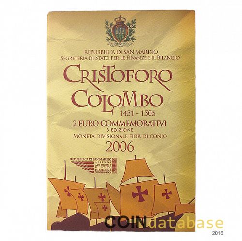 Set Obverse Image minted in SAN MARINO in 2006 (2€ Commemorative set - BU)  - The Coin Database