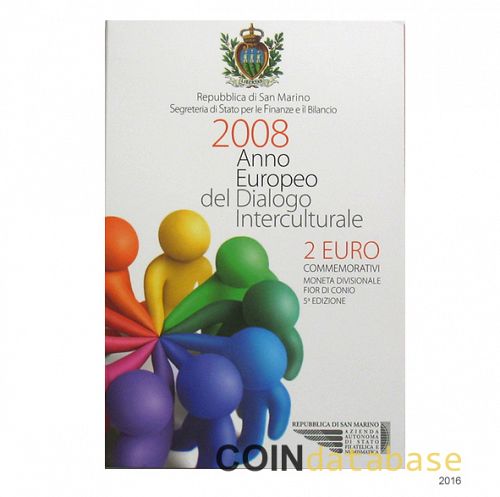 Set Obverse Image minted in SAN MARINO in 2008 (2€ Commemorative set - BU)  - The Coin Database