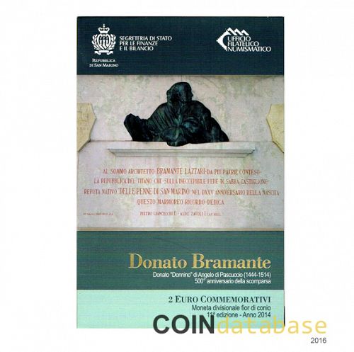 Set Obverse Image minted in SAN MARINO in 2014 (2€ Commemorative set - BU)  - The Coin Database