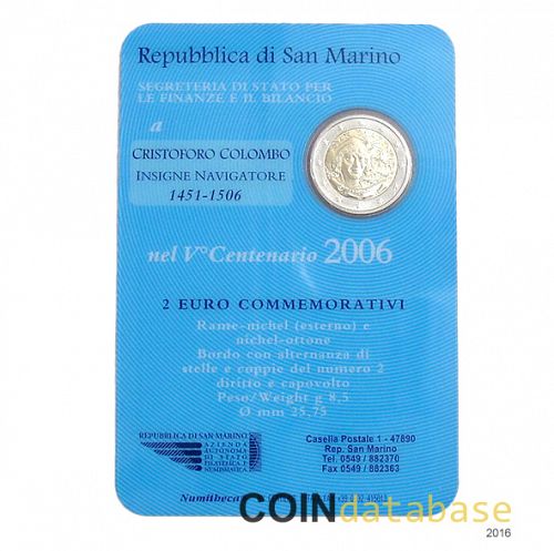 Set Reverse Image minted in SAN MARINO in 2006 (2€ Commemorative set - BU)  - The Coin Database
