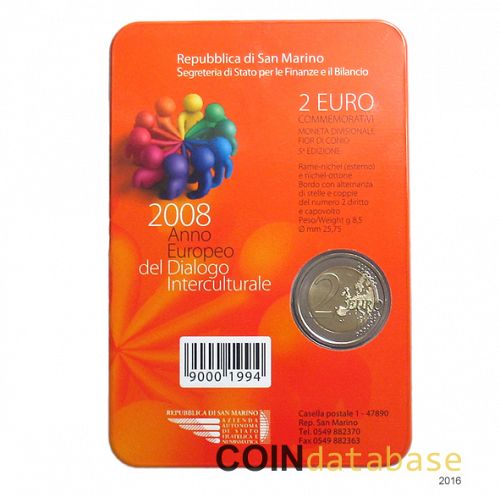 Set Reverse Image minted in SAN MARINO in 2008 (2€ Commemorative set - BU)  - The Coin Database