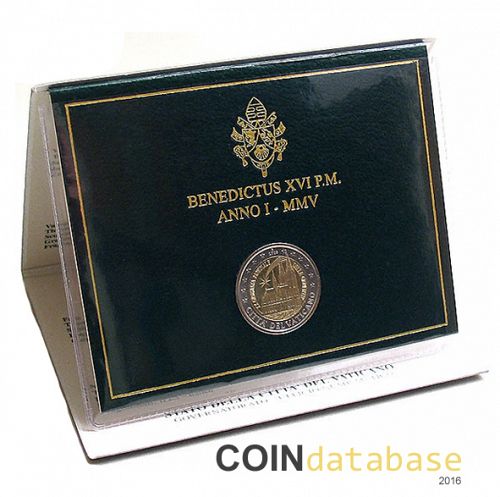 Set Obverse Image minted in VATICAN in 2005 (2€ Commemorative BU)  - The Coin Database