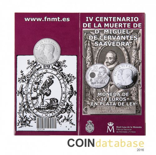 Set Obverse Image minted in SPAIN in 2016 (30€ Commemorative BU)  - The Coin Database