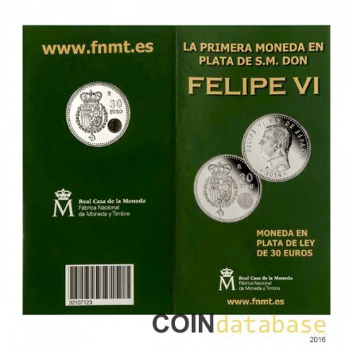 Set Reverse Image minted in SPAIN in 2014 (30€ Commemorative BU)  - The Coin Database